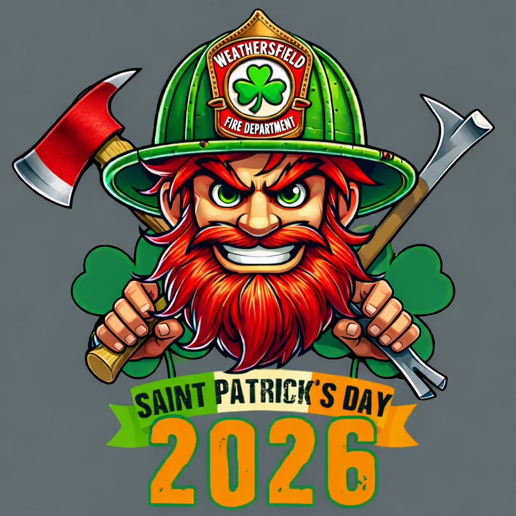 Irish Green Saint Patrick’s Day Weathersfield Fire Department Shirt.