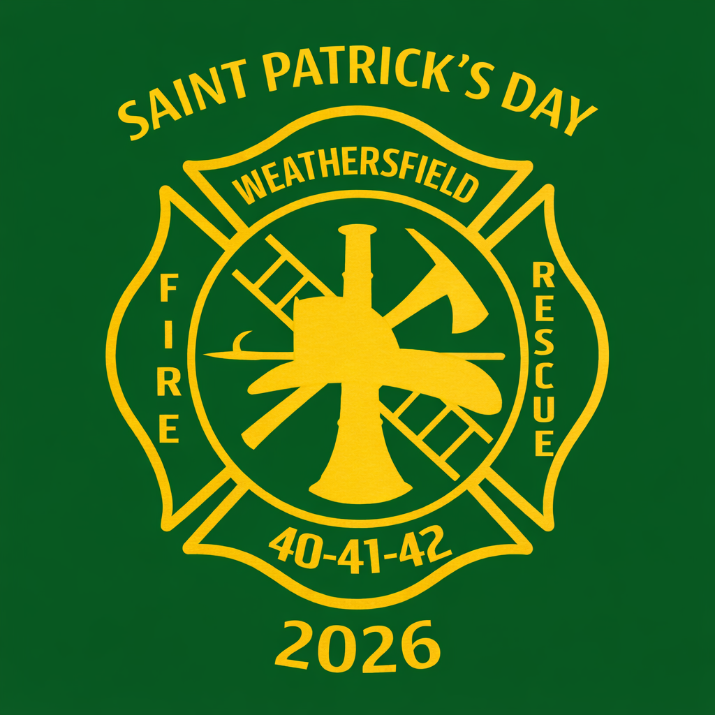 Irish Green Saint Patrick’s Day Weathersfield Fire Department Shirt.