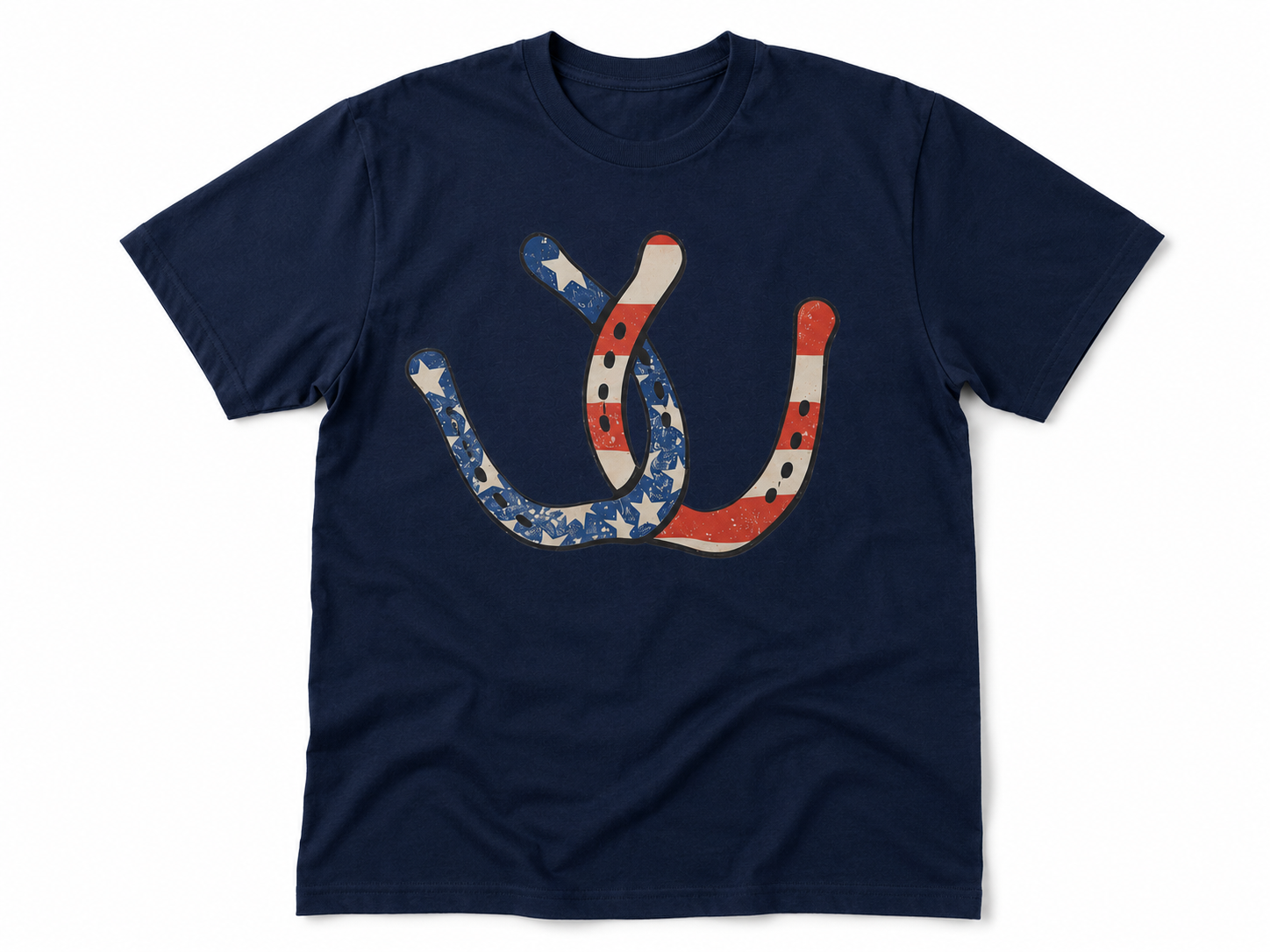 Large Patriotic Horseshoe Design T-Shirt