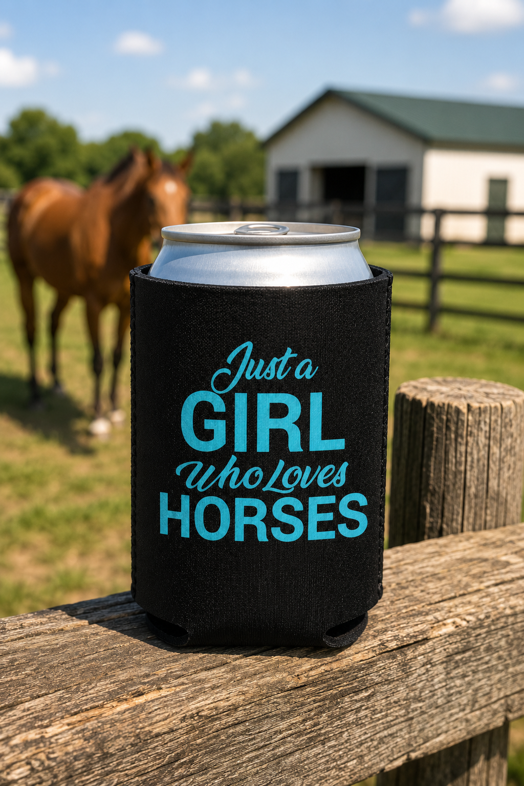 Just a Girl Who Loves Horses Koozie